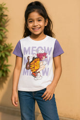 Cats Printed Girl's T-Shirt